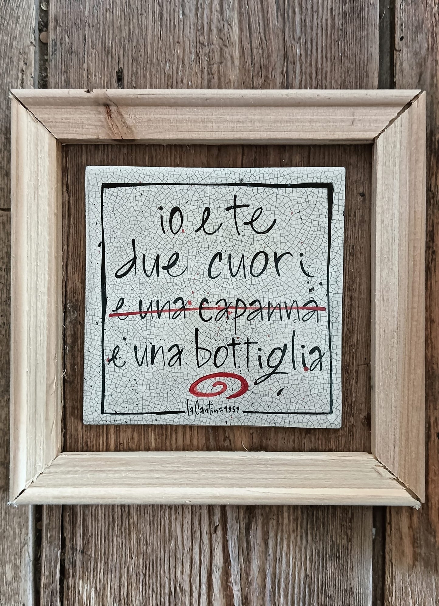 Mattonella "io e te due cuori e una bottiglia"