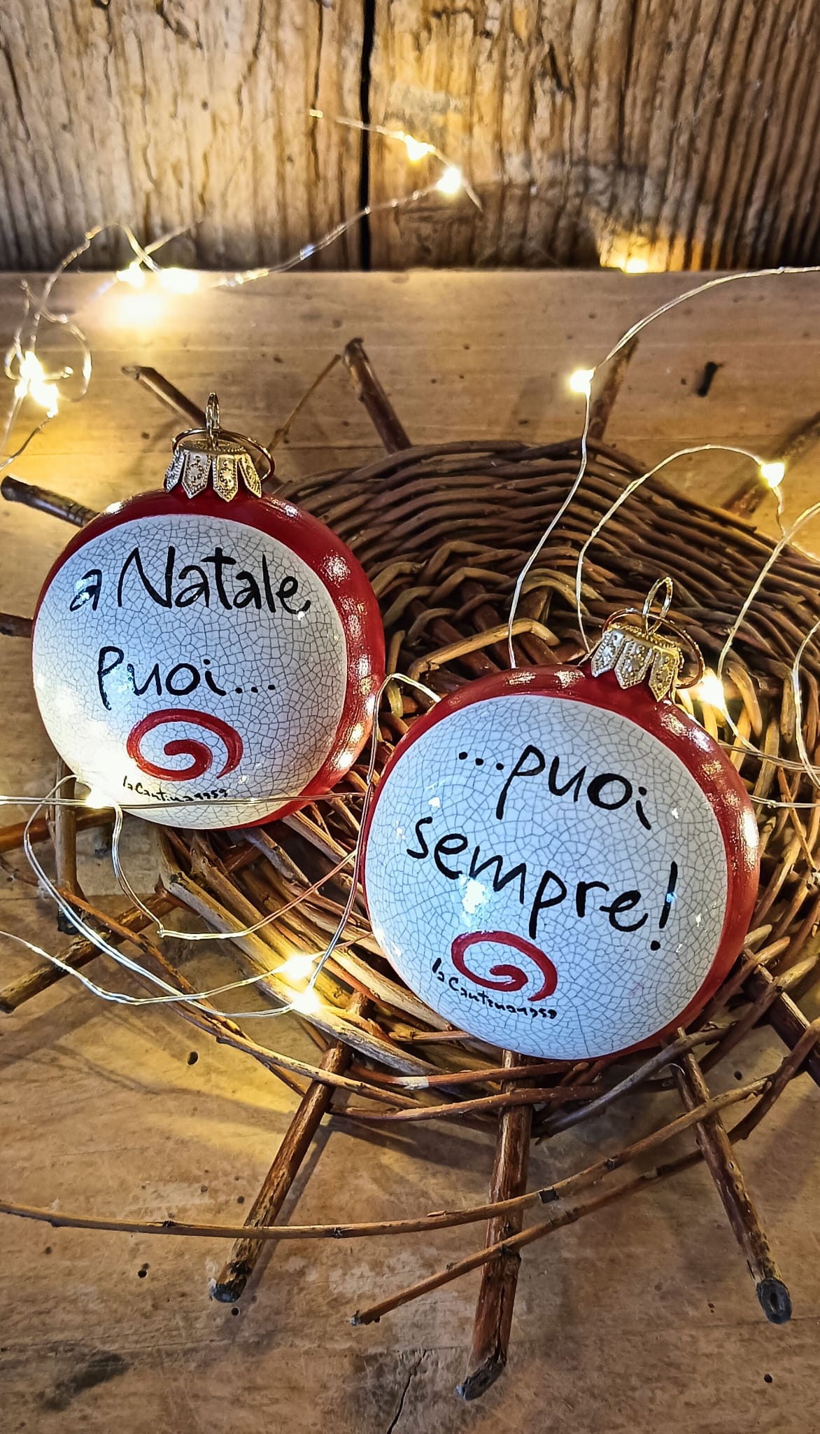 Coppia Palline di Natale - "A Natale puoi"