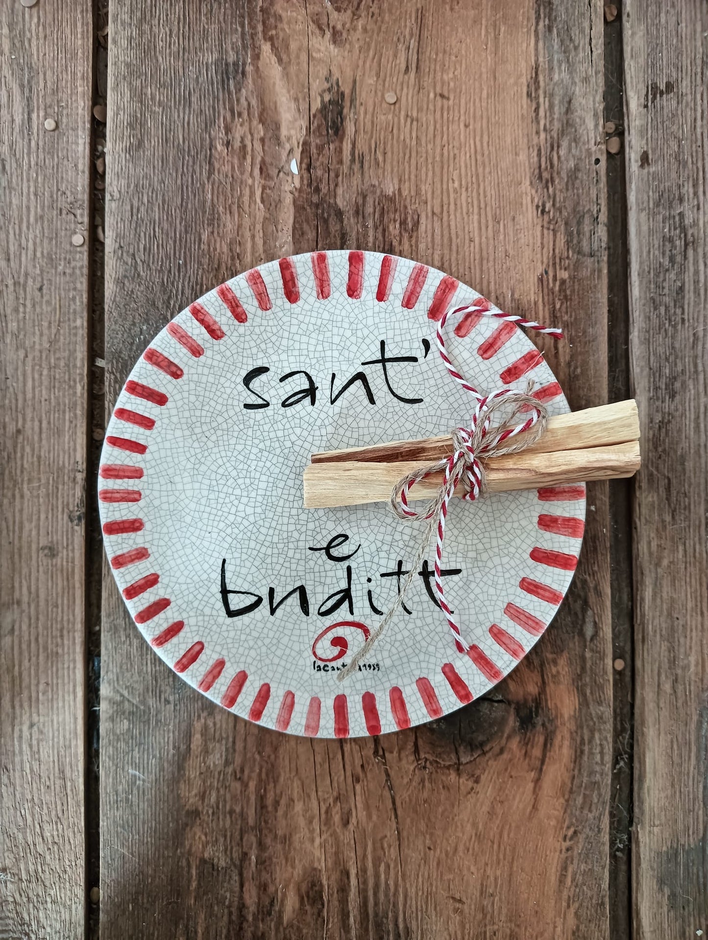 Piattino porta palo santo - rosso